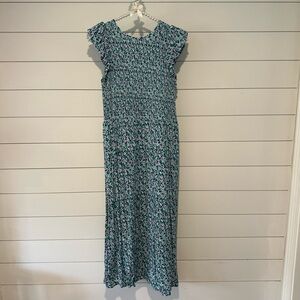 Floral Blue Midi Dress